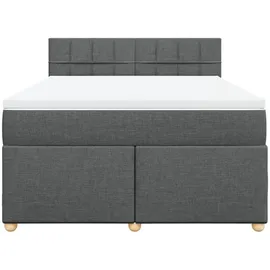vidaXL Boxspringbett 140 x 200 cm Dunkelgrau