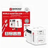 SKROSS Reiseadapter 1,60 m Weiß