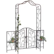 DanDiBo Ambiente Rosenbogen mit Tür 240 x 185 cm Braun
