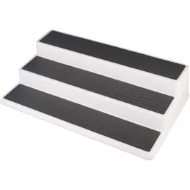 Copco Basics 3-stufiges Gewürzregal für den Innenschrank, rutschfestes Küchenregal, 38 x 22,5 x 8,5cm, weiß/grau