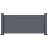 casanoov Vorgartenzaun 189 x 89 cm Grau/Aluminium