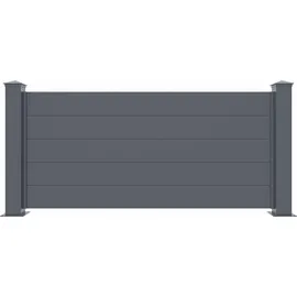 casanoov Vorgartenzaun 189 x 89 cm Grau/Aluminium