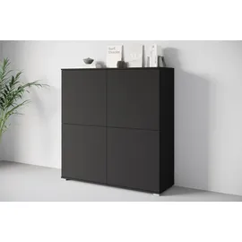 OTTO home PC-Schrank OTTO HOME "Kenia, Sekretär, Home Office", graphite schwarz matt, B:120cm H:125cm T:39,5cm, Sekretäre, Mit Push-to-open, Tastaturauszug und praktischem Stauraum
