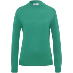 Stehbund-Pullover Modell Sabrina Peter Hahn Seide/Kaschmir grün, 48