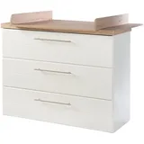 roba Wickelkommode 'Nele' breit, inkl. Wickelansatz, weiß, Kranz in 'Artisan Eiche', Wickelhöhe 93 cm