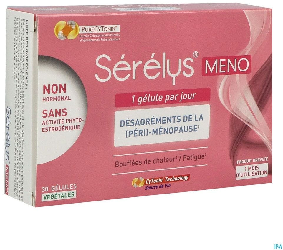 Sérélys MENO, Gélule, complément alimentaire à base de pollens et de vitamine E, bt 30 30 pc(s) capsule(s)