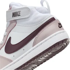 Nike Court Borough Mid 2 Kinder Weiß/Burgundy Crush/Platinum 28,5