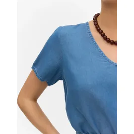 Vero Moda VMBREE SS V-Neck Tencel Top Blau XS