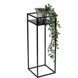 DanDiBo Ambiente DanDiBo Blumenhocker Metall Schwarz Eckig 62 cm Blumenständer Beistelltisch 453 Blumensäule Modern Pflanzenständer Pflanzenhocker