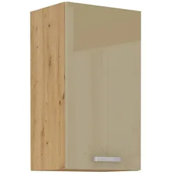 Hängeschrank 40 Eiche Artisan Cappuccino Hochglanz Küchenzeile Küchenblock Küche
