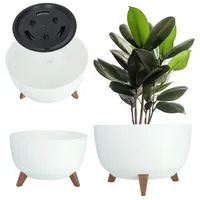 Kadax Blumentopf aus Kunststoff mit drei Einsteckstützen, runde Blumenschale,