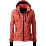 LPO Softshelljacke »SHELBY PEAK VI Women«, leichte Softshelljacke mit All-Over-Print und abnehmbarer Kapuze Gr. 40/42 (M), rot , 36956913-42