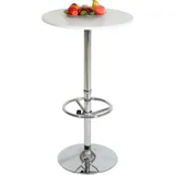 MCW Stehtisch Bartisch Bistrotisch Empfangstisch Bari mit Fußablage ~ weiß