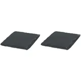 Novaliv 2x Schieferplatten I quadratisch I 15x15x0,5 cm I Schiefer Platten Schieferteller Servierteller Servierplatten Schiefer Teller Set Dekoplatte