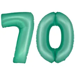 XL Folienballon mint grün Zahl 70