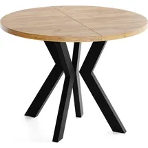 WFL GROUP Runder Esstisch 80 x 77 x 80 cm braun