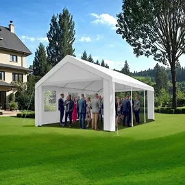Tectake Pavillon 6 x 4 m mit Seitenteile weiß