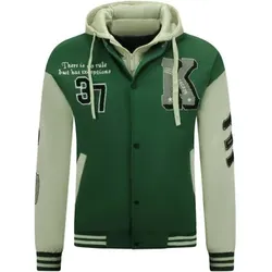 Enos  Blazer College Jack Oversized Mit Kapuze  in Grün, EU XXL