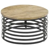Stella Trading Marly Schwarz Mangoholz rund 80 x 40 cm