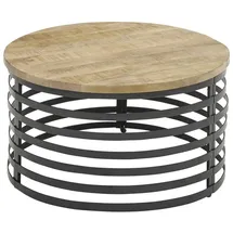 Stella Trading Marly Schwarz Mangoholz rund 80 x 40 cm