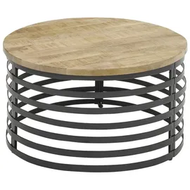 Stella Trading Marly Schwarz Mangoholz rund 80 x 40 cm