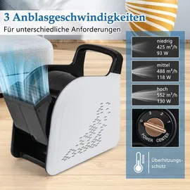 Costway Bodengebläse 33 cm Standventilator Schwarz/Weiß