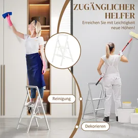 Homcom Trittleiter Klapptrittleiter 2 Stufen