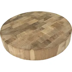 MAYSTERNYA Rundes Schneidebrett aus Holz - ø 27 x 4,5 cm - Gastronomiequalität - Hackklotz Holz - Dickes Schneidebrett - Braun