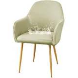 CLGTY Spandex Stuhlhussen Mit Armlehne, Weich Wasserdicht Hussen Für Stühle Mit Armlehnen Abnehmbare Modern Stuhlhussen Mit Elastischem Boden für Esszimmerstühle-Beige-1 Stück