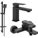 Mexen Uno Dq45 Badewannenset, Schwarz - 71403dq45-70