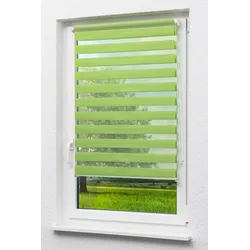Doppelrollo Breite 90cm, Höhe 150cm mit Trägerprofil, Farbe: apfelgrün, Befestigungsmaterial zum Klemmen und Schrauben inklusive