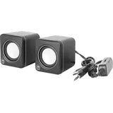 Manhattan PC-Lautsprecher Kabelgebunden, USB Schwarz, Silber