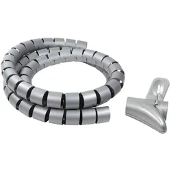 LogiLink Kabelschlauch (Spiral) + Werkzeug, grau, AD: 28mm, 1,5 m