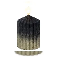 Lumineo LED Kerze 7 x 10 cm Schwarz / Warmweiß