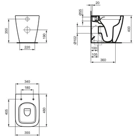 Ideal Standard i.life S Standtiefspül-WC mit WC-Sitz Weiß