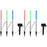 Harms Import Solarleuchte Edelstahl/Kunststoff 37,0 cm 6er Set bunt IP44