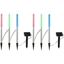 Harms Import Solarleuchte Edelstahl/Kunststoff 37,0 cm 6er Set bunt IP44