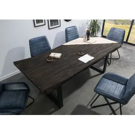 Massivmoebel24 Baumtisch 200 x 77 x 100 cm grau