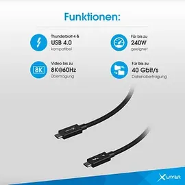 Xlayer USB-C auf USB-C 1 m Schwarz