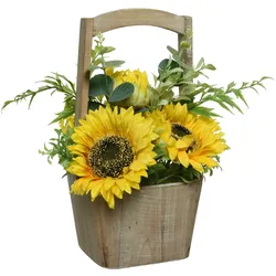 Sonnenblumen im Topf - Kunstblumen - Dekoblumen - H: 31cm - gelb