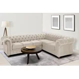 Home Affaire Chesterfield-Sofa HOME AFFAIRE "Chesterfield Ecksofa, auch in Leder L-Form", beige (creme), B:250cm H:74cm T:210cm, Luxus-Microfaser (94% Polyester, 5% Nylon, 1% Spandex);Microfaser Antiklederoptik (100% Polyester);NaturLEDER (echtes italienisches