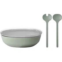 Mepal Silueta Servierschale mit Deckel und Salatbesteck 4000 ml Nordic Sage
