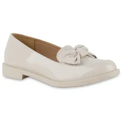 Damen Klassische Slippers in Beige Lack