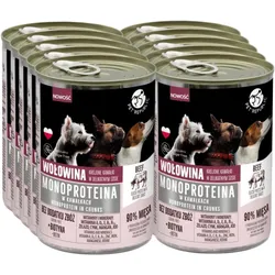 PetRepublic Monoprotein-Rindfleisch Hundefutter, Stückchen in Sauce 10x400g