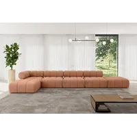 altdecor Ecksofa modulares Sofa Kerru-L3 - 475x190x70 cm Apricot Velours