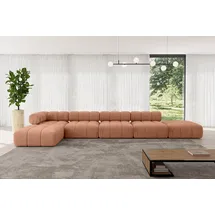 altdecor Ecksofa modulares Sofa Kerru-L3 - 475x190x70 cm Apricot Velours