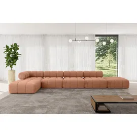 altdecor Ecksofa modulares Sofa Kerru-L3 - 475x190x70 cm Apricot Velours