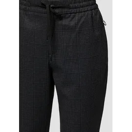 s.Oliver Relaxed Jogpant Karo-Optik Schwarz 44