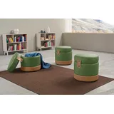 Egoitaliano "Tonder, Designhocker als Blickfang mit tollen Details, B/T 50/50cm", inkl. praktischem Stauraum als funktionale Stauraummöglichkeit grün