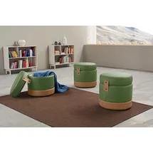 Egoitaliano "Tonder, Designhocker als Blickfang mit tollen Details, B/T 50/50cm", inkl. praktischem Stauraum als funktionale Stauraummöglichkeit grün